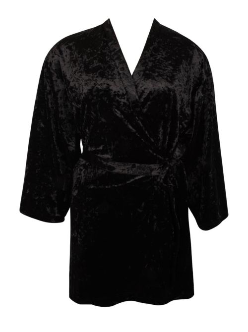Antigel Velours en Fête velvet dressing gown, black ANTIGEL