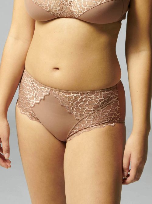 Caresse Slip a vita alta, brun coco