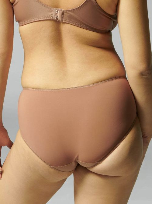 Caresse Slip a vita alta, brun coco