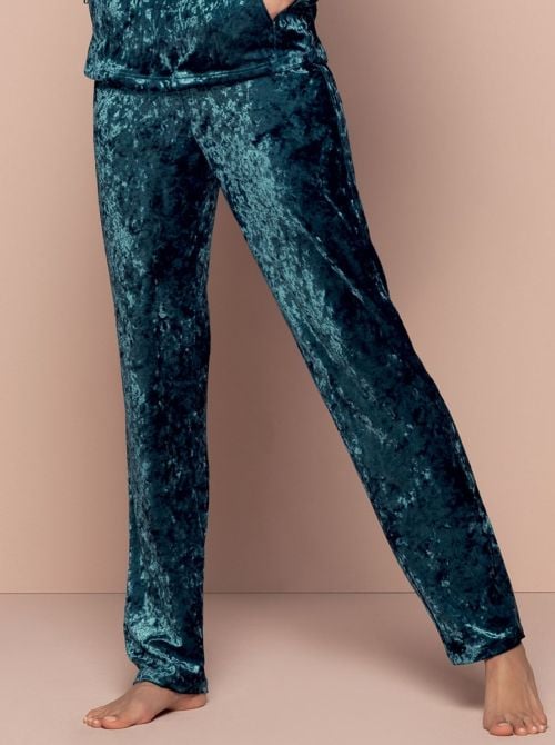 Antigel Velours en Fête velvet trousers, bleu canard ANTIGEL