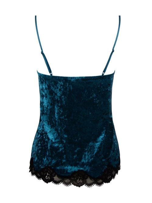 Antigel Velours en Fête top in velluto, bleu canard