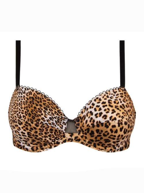 Antigel Libre Panthère underwired bra, fauve et noir