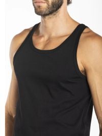 Inner - Canottiera Spalla Larga in Doppia Maglia, nero