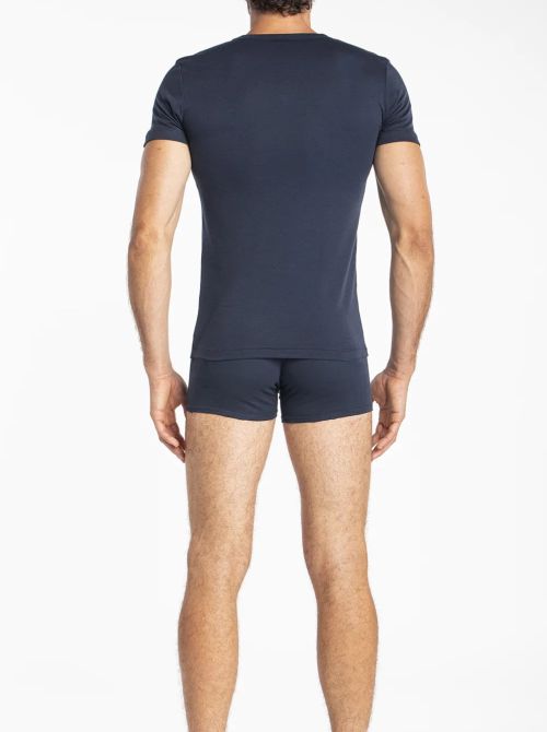 Iseppi Maglietta Uomo Scollo V Cotone Elasticizzato, blu