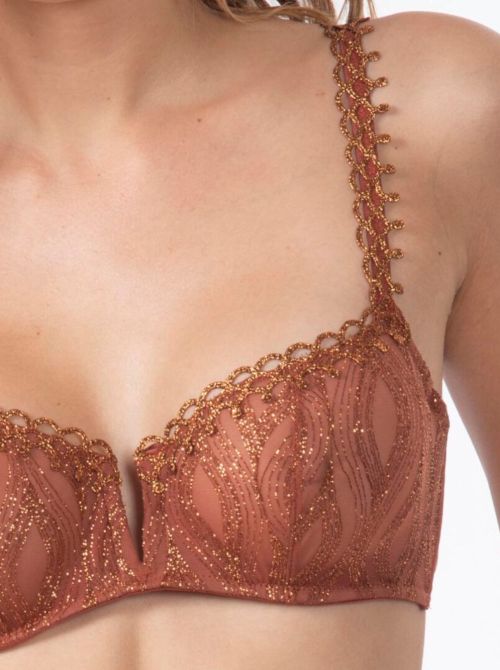 Arabian Night half cup bra, terracotta Valery Prestige