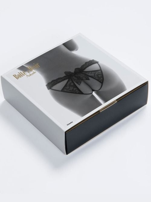Boite a Desir Slip in pizzo, nero