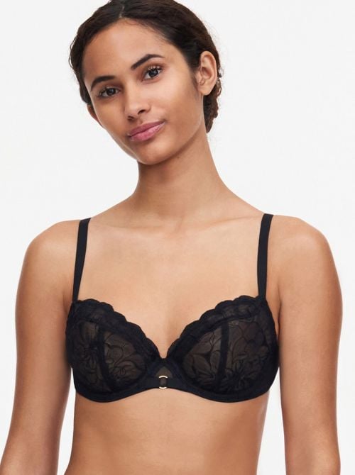 Fleurs  underwired bra, black CHANTELLE