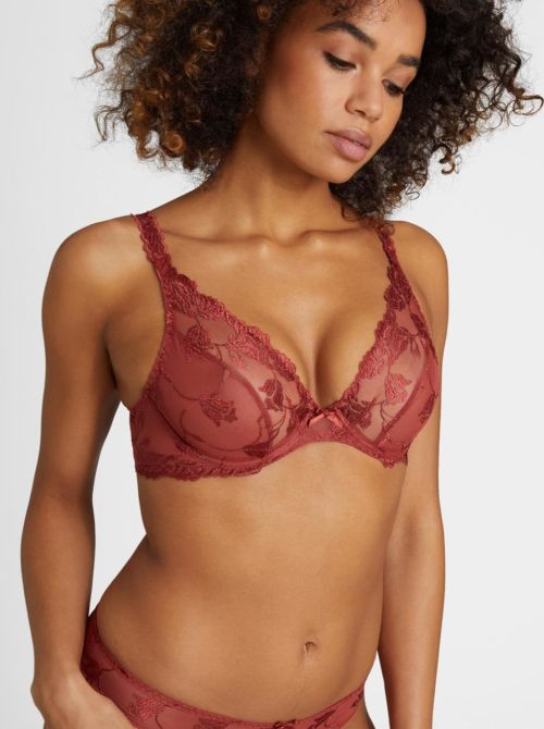 Softessence Underwired Triangle bra, terracotta AUBADE