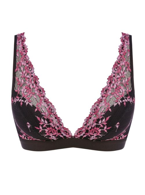 Embrace Lace moulded bra, black and berry
