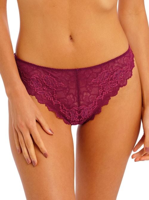 Lace Perfection tanga, red plum