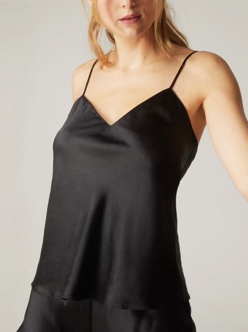 Dream silk top, black