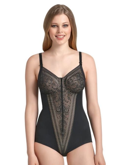 3555 Fiore Body modellatore con zip, nero ANITA
