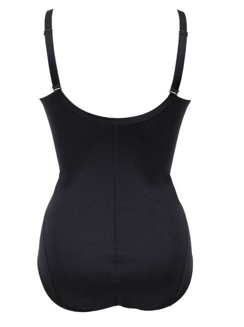 3555 Fiore Body modellatore con zip, nero