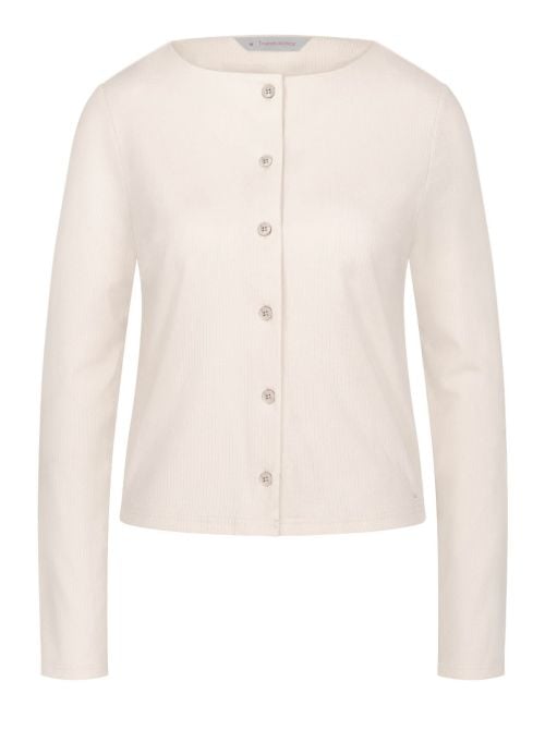 Cardigan in viscosa, crema