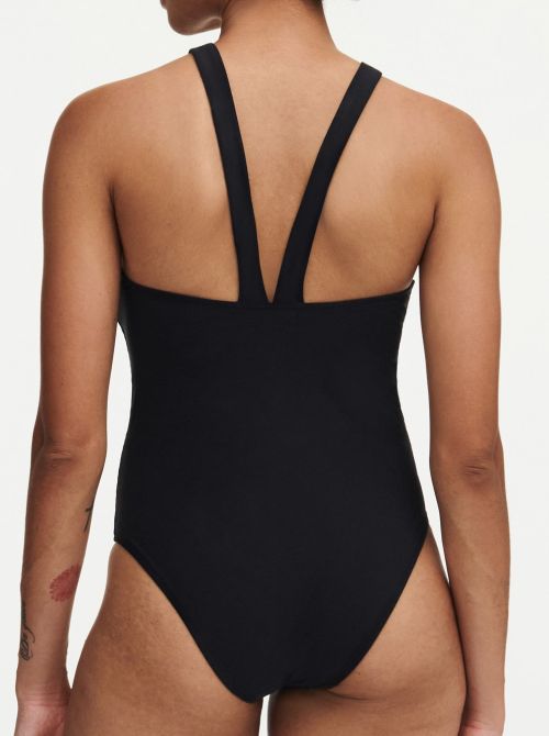 Glow one piece swimsuit, black