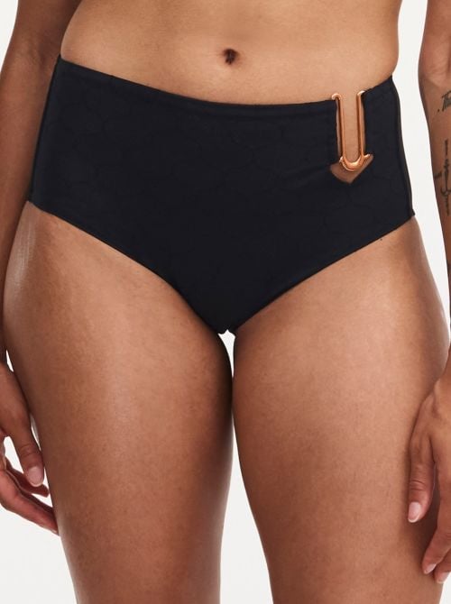 Glow highwaisted bikini briefs, black