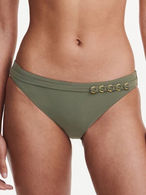 Emblem slip per bikini, verde khaki