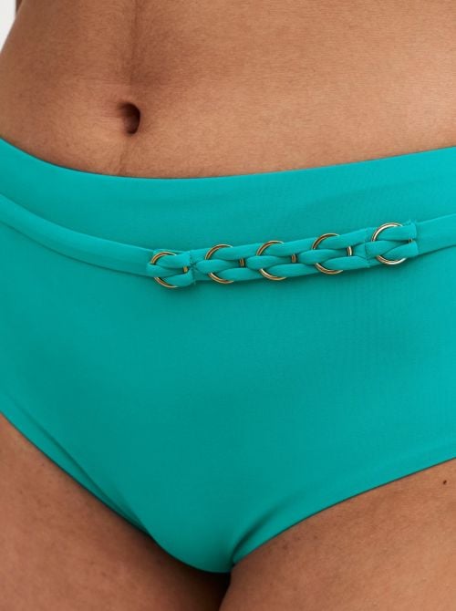 Emblem highwaisted bkini brief,turquoise