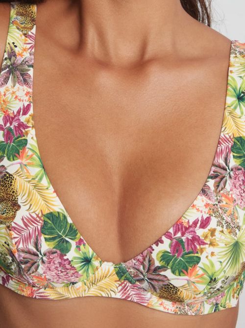 Exotic Fever triangle bikini bra, tropical light