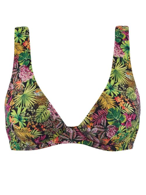 Exotic Fever triangle bikini bra, deep forest