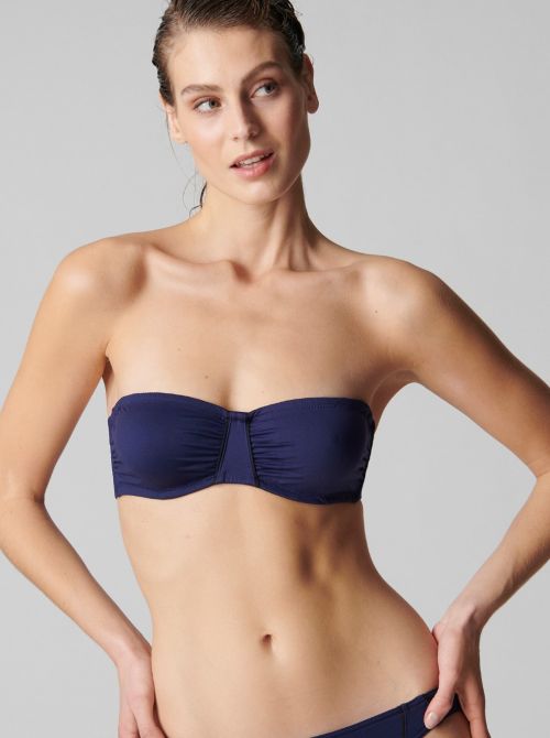 Calysta wired bandaeu bra, blue