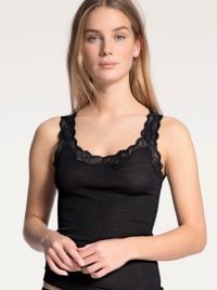 Richesse Lace 12990 Top lana e seta, nero