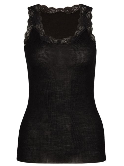 Richesse Lace 12990 Top lana e seta, nero