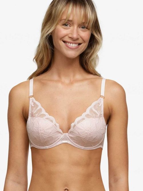 Fleurs Reggiseno scollatura profonda, rosa CHANTELLE