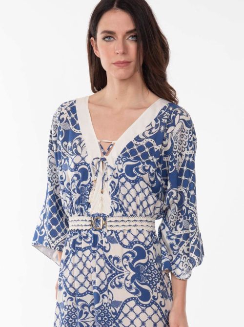 Luxor long dress, bleu Valery prestige