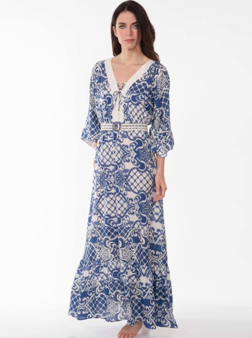 Luxor long dress, bleu Valery prestige