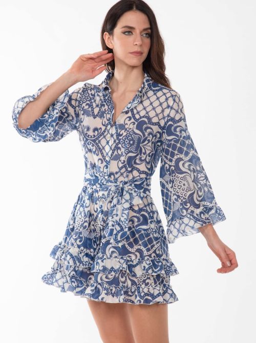 Luxor short dress, bleu Valery prestige