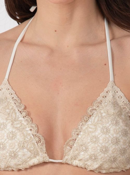 Halaveli bikini triangle bra and bottom, ivory Valery prestige