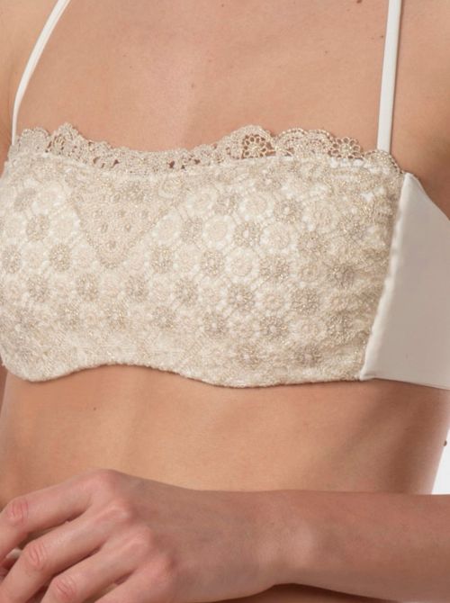 Halaveli bikini bandeau bra and bottom, ivory Valery prestige