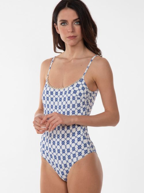 Jade round neck swimsuit, blue Valery prestige