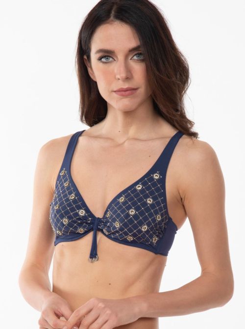 Royal palm wired bra , blue Valery prestige