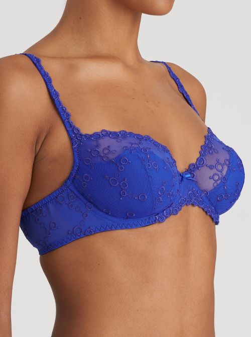 Nellie half padded bra with underwire, electric blue