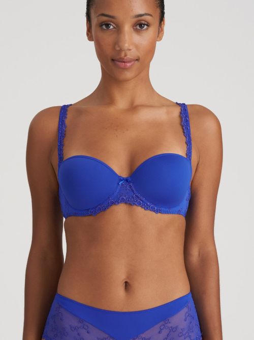 Nellie padded balcony bra with underwire, electric blue