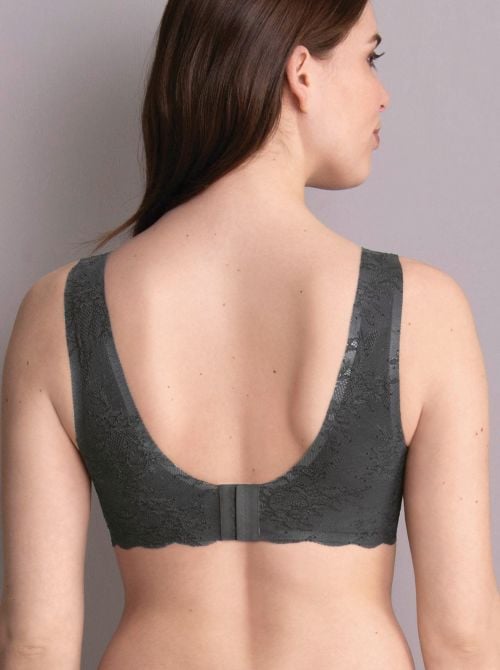 Essential Lace bralette con coppe imbottite, antracite
