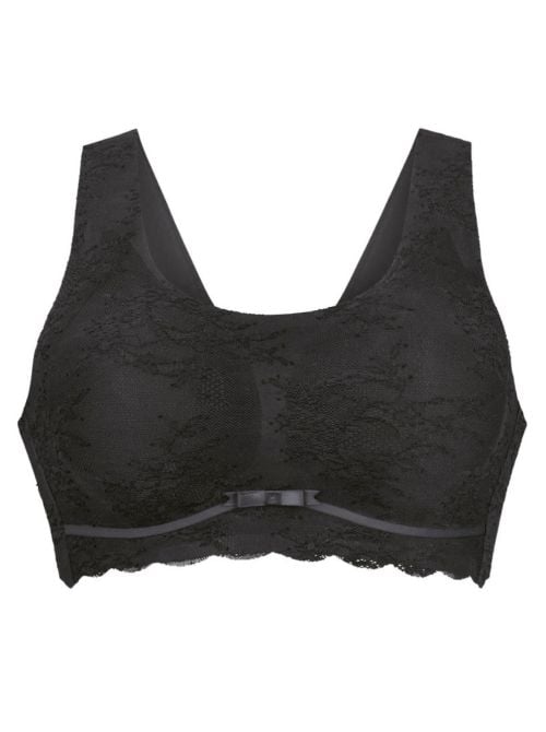 Essential Lace bralette con coppe imbottite, antracite