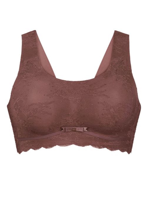 Essential Lace bralette con coppe imbottite, berry