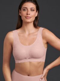 Essential Lace bralette con coppe imbottite, rosewood