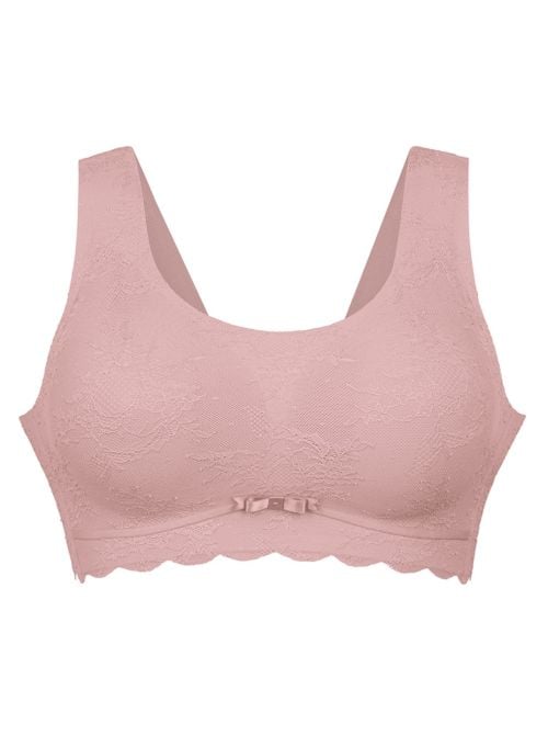 Essential Lace bralette con coppe imbottite, rosewood