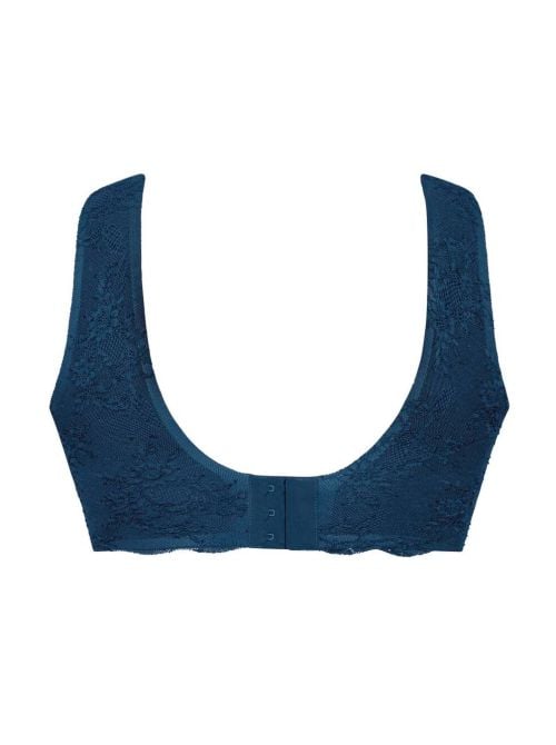 Essential Lace bralette con coppe imbottite, blu mare
