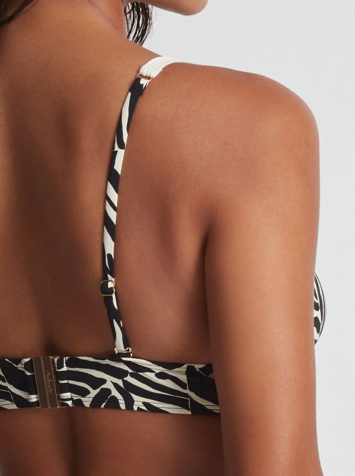 Savannah Mood triangle bikini top, zebra print