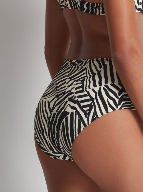 Savannah high-waisted bikini bottoms, zebra print