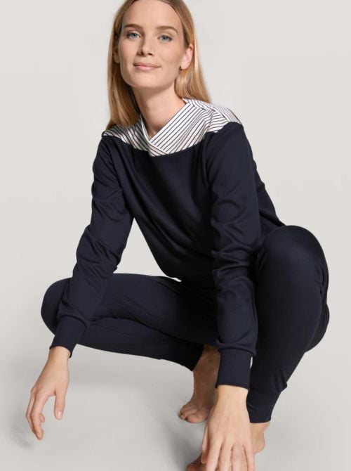 Soulmate Soft Cotton pyjama with cuff, dark CALIDA