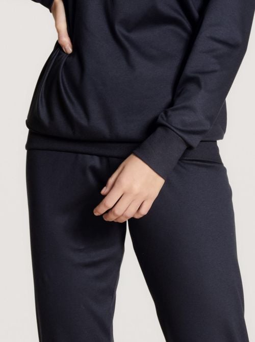 Soulmate Soft Cotton pigiama caldo con polsini, blu scuro