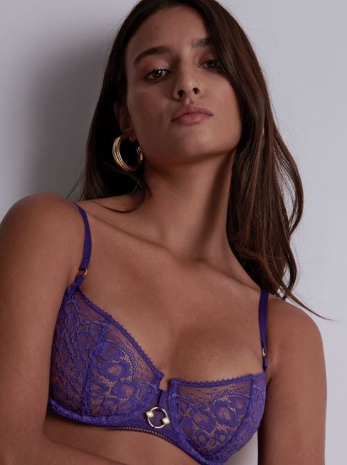 Illusion Fauve hulf-cup bra, violet AUBADE