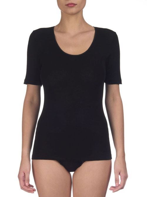 Women's T-shirt 100% Merino wool, black OSCALITO