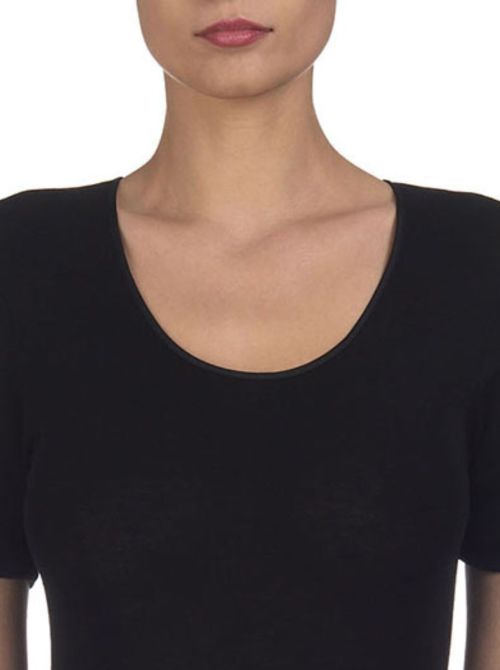 Women's T-shirt 100% Merino wool, black OSCALITO